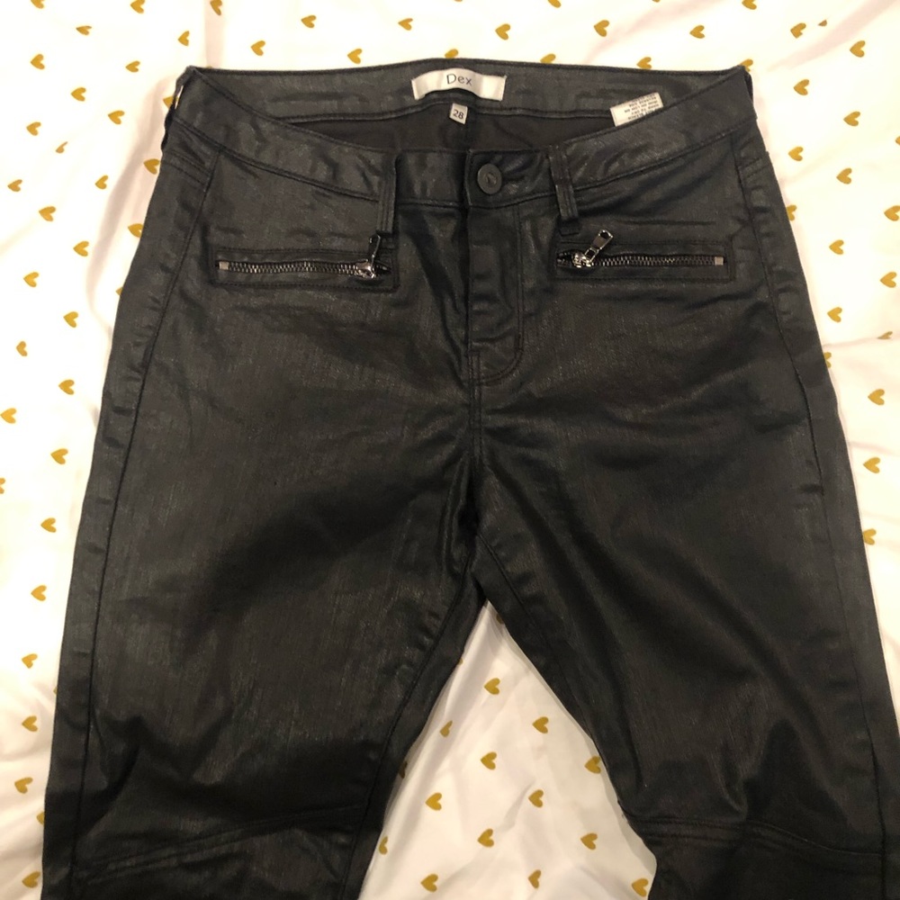 Leather skinny jeans